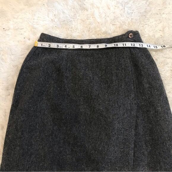 Vintage Norton mcnaughton midi dark gray wool skirt size 6 - Picture 3 of 5